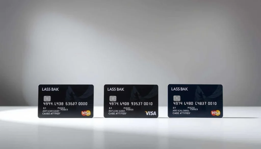 A clean, modern comparison of cash back credit cards set against a minimalist gray background, illuminated by soft, directional lighting. In the foreground, three credit cards are displayed side-by-side, their logos and designs clearly visible. In the middle ground, a sleek, elegant table or surface provides a clean backdrop. The overall atmosphere is one of sophistication, clarity, and attention to detail, reflecting the subject matter of the article.