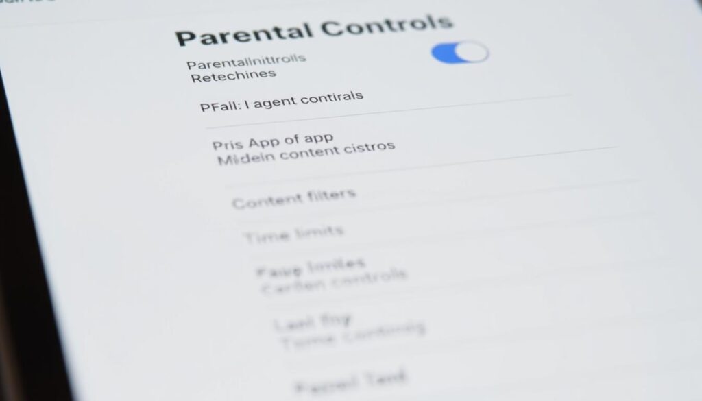 A detailed, well-lit screenshot of the iOS Parental Controls settings menu, showcasing the various options and toggles for restricting and managing app access, content filters, time limits, and other parental controls on an iPhone or iPad. The scene should be captured at a slight angle, with a clean, minimalist background that highlights the intuitive, user-friendly interface of the Parental Controls panel. The overall composition should convey a sense of control, security, and ease of use, reflecting the key aspects of setting up parental controls on iOS devices. A detailed, well-lit screenshot of the iOS Parental Controls settings menu, showcasing the various options and toggles for restricting and managing app access, content filters, time limits, and other parental controls on an iPhone or iPad. The scene should be captured at a slight angle, with a clean, minimalist background that highlights the intuitive, user-friendly interface of the Parental Controls panel. The overall composition should convey a sense of control, security, and ease of use, reflecting the key aspects of setting up parental controls on iOS devices.