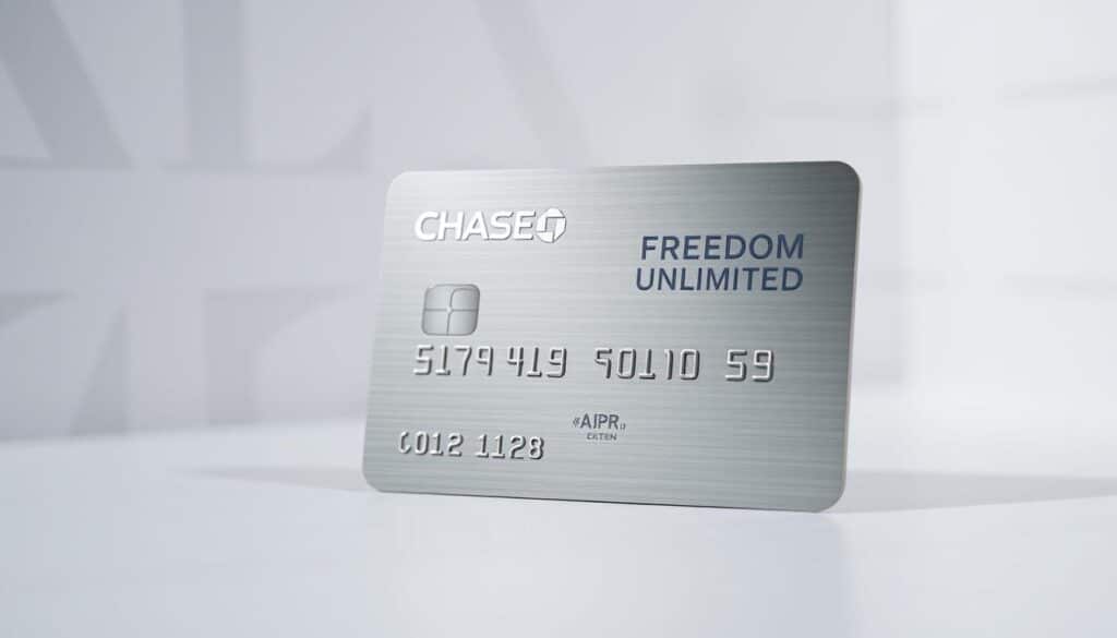 A high-resolution, detailed image of the "Chase Freedom Unlimited" credit card, showcasing the annual percentage rate (APR) feature. The card is shown in the foreground, capturing its sleek, metallic design and glossy surface. In the middle ground, a clean, minimalist background with subtle geometric patterns or financial motifs subtly complements the card. The lighting is soft and diffused, creating a sense of elegance and professionalism. The overall composition and mood convey a sense of financial responsibility, accessibility, and the key details of the card's APR that would be relevant to the article's section on fees and costs. A high-resolution, detailed image of the "Chase Freedom Unlimited" credit card, showcasing the annual percentage rate (APR) feature. The card is shown in the foreground, capturing its sleek, metallic design and glossy surface. In the middle ground, a clean, minimalist background with subtle geometric patterns or financial motifs subtly complements the card. The lighting is soft and diffused, creating a sense of elegance and professionalism. The overall composition and mood convey a sense of financial responsibility, accessibility, and the key details of the card's APR that would be relevant to the article's section on fees and costs.
