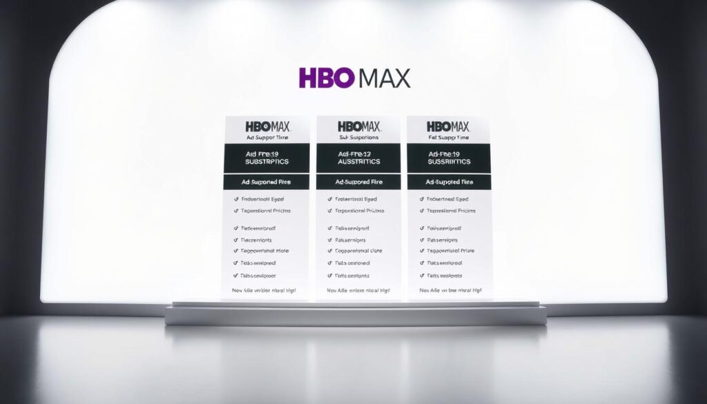 A sleek, minimalist display showcasing the HBO Max pricing plans against a clean, white background. The plans are presented in a grid layout, each with a distinct card highlighting the subscription options, including the ad-supported and ad-free tiers, with clear pricing details. The layout is balanced, with ample negative space to draw the viewer's attention to the key information. The scene is illuminated by soft, diffused lighting, creating a premium, high-end atmosphere that aligns with the HBO Max brand. The overall composition is designed to be visually appealing and informative, making it easy for the viewer to quickly understand the available HBO Max pricing and subscription options. A sleek, minimalist display showcasing the HBO Max pricing plans against a clean, white background. The plans are presented in a grid layout, each with a distinct card highlighting the subscription options, including the ad-supported and ad-free tiers, with clear pricing details. The layout is balanced, with ample negative space to draw the viewer's attention to the key information. The scene is illuminated by soft, diffused lighting, creating a premium, high-end atmosphere that aligns with the HBO Max brand. The overall composition is designed to be visually appealing and informative, making it easy for the viewer to quickly understand the available HBO Max pricing and subscription options.