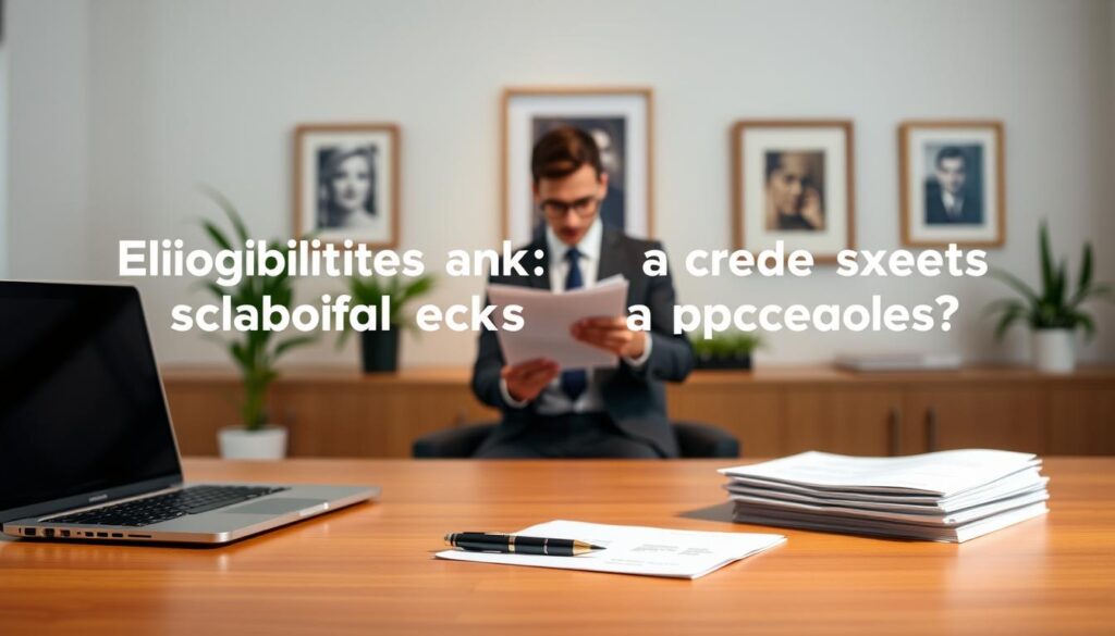 A crisp and professional-looking visual illustration of the eligibility criteria and credit score expectations for the TD Cash Back Visa Infinite* Card. The scene depicts a modern office setting, with a sleek wooden desk in the foreground, upon which rests a laptop, pen, and a stack of papers representing the card's application documents. In the middle ground, a well-dressed person is reviewing the materials, conveying the serious and considered nature of the eligibility assessment process. The background features tasteful decor elements like potted plants and framed artwork, creating a calm and sophisticated ambiance. Warm, directional lighting casts subtle shadows, enhancing the sense of depth and professionalism. The overall composition and color palette evoke a sense of trust, reliability, and attention to detail - key attributes for a financial product like the TD Cash Back Visa Infinite* Card.