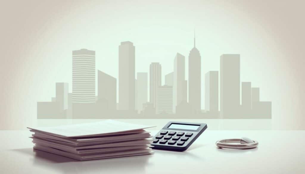 A modern, minimalist illustration of insurance basics. In the foreground, a stack of documents and a calculator, symbolizing financial planning and policy management. In the middle ground, a sleek, abstract representation of various insurance types - life, health, home, auto - depicted as geometric shapes in a harmonious color palette. The background features a cityscape with towering skyscrapers, representing the protection and security provided by comprehensive insurance coverage. The scene is illuminated by soft, directional lighting, creating a sense of sophistication and professionalism. The overall composition conveys the importance of insurance in safeguarding one's assets and securing a stable financial future. A modern, minimalist illustration of insurance basics. In the foreground, a stack of documents and a calculator, symbolizing financial planning and policy management. In the middle ground, a sleek, abstract representation of various insurance types - life, health, home, auto - depicted as geometric shapes in a harmonious color palette. The background features a cityscape with towering skyscrapers, representing the protection and security provided by comprehensive insurance coverage. The scene is illuminated by soft, directional lighting, creating a sense of sophistication and professionalism. The overall composition conveys the importance of insurance in safeguarding one's assets and securing a stable financial future.